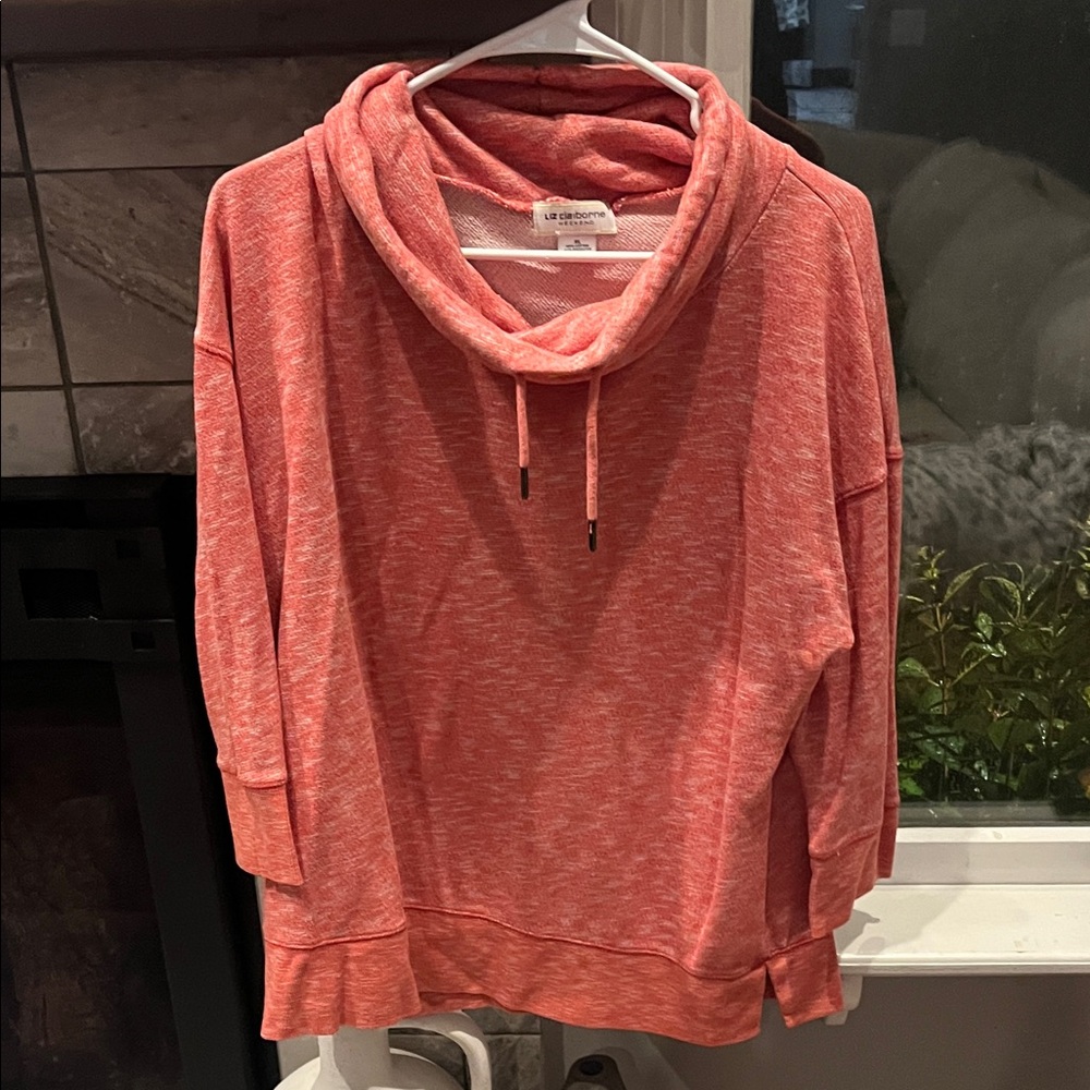 Liz Claiborne Women's Cowl Neck Sweater in Coral - Picture 1 of 3